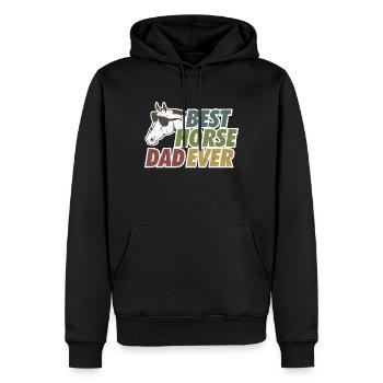 Best Horse Dad Ever horse with sunglasses - Men’s Premium Organic Hoodie - black - Front - Nico (187cm)