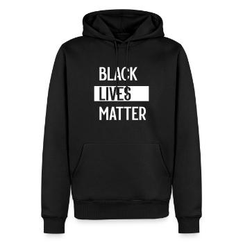 Einfache Black Lives Matter in Schwarz und Weiß - Männer Premium Bio Hoodie - Schwarz - Vorne - Nico (187cm)