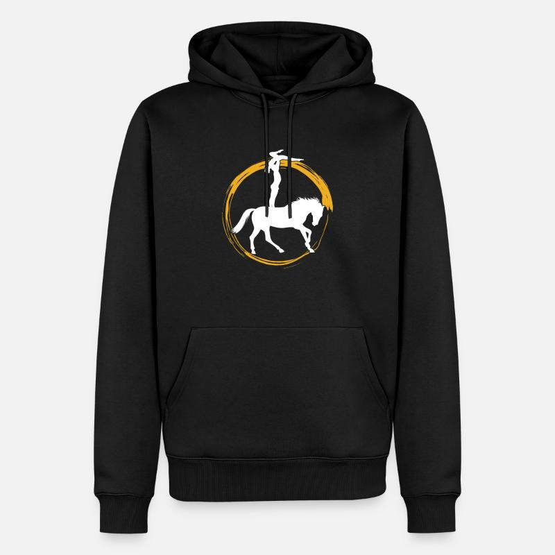 Cadeau d'équilibrage d'acrobates de cheval de gymnaste de voltige - Sweat à capuche Premium bio Homme - noir