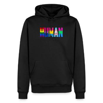 LGBT Regenbogen Gay Pride Homo Lesbisch Schwul - Männer Premium Bio Hoodie - Schwarz - Vorne - Nico (187cm)
