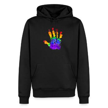LGBT Rainbow Gay Pride Gay Lesbian Gay - Men’s Premium Organic Hoodie - black - Front - Nico (187cm)