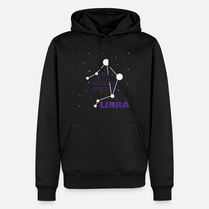 Sternzeichen Waage - Männer Premium Bio Hoodie - Schwarz