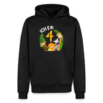 4. Geburtstag Geburtstagsshirt Dschungel Vierter - Männer Premium Bio Hoodie - Schwarz - Vorne - Nico (187cm)