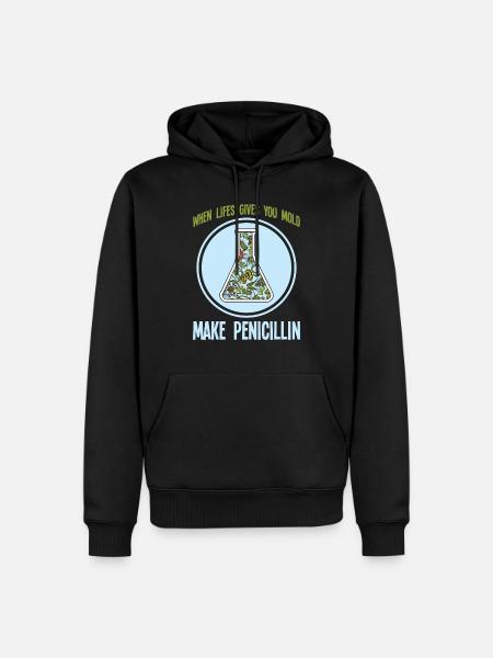Science bacteria mold penicillin - Men’s Premium Organic Hoodie - black