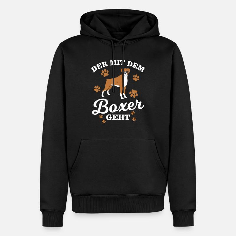 Boxer Hunderasse - Männer Premium Bio Hoodie - Schwarz