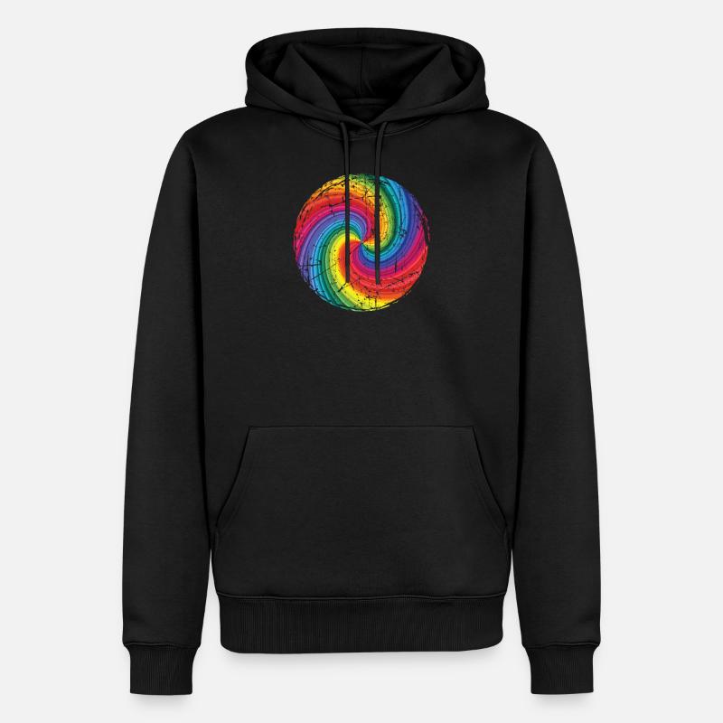 arc en ciel - Sweat à capuche Premium bio Homme - noir