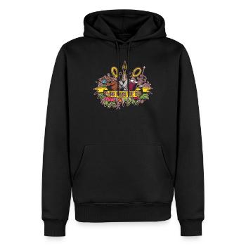Patches de couture la citation de métier de passe-temps d'âme - Sweat à capuche Premium bio Homme - noir - Devant - Nico (187cm)