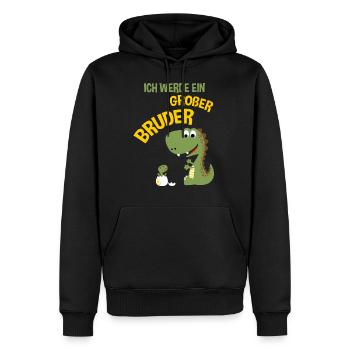 Ich Werde Ein Großer Bruder Dinosaurier Dino - Männer Premium Bio Hoodie - Schwarz - Vorne - Nico (187cm)