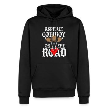 Autobahn-LKW-LKW-Fahrer-Asphalt-Cowboy auf - Männer Premium Bio Hoodie - Schwarz - Vorne - Nico (187cm)