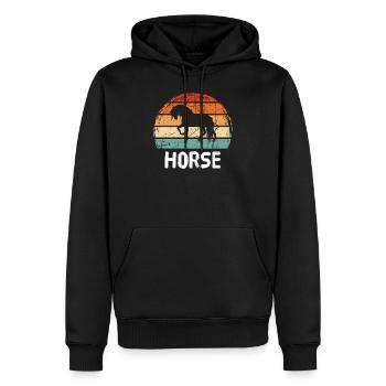 cheval - Sweat à capuche Premium bio Homme - noir - Devant - Nico (187cm)
