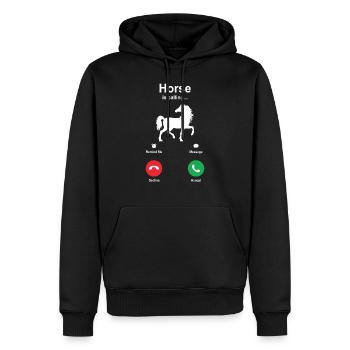 Cheval chevaux mignon équitation cadeau idée cadeau - Sweat à capuche Premium bio Homme - noir - Devant - Nico (187cm)