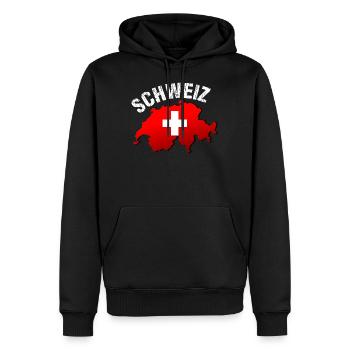 Suisse - Sweat à capuche Premium bio Homme - noir - Devant - Nico (187cm)