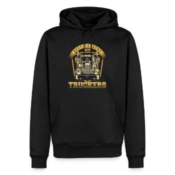 Vater Trucker Truck Papa Papa Vatertag - Männer Premium Bio Hoodie - Schwarz - Vorne - Nico (187cm)