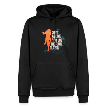 Flöte - Männer Premium Bio Hoodie - Schwarz - Vorne - Nico (187cm)