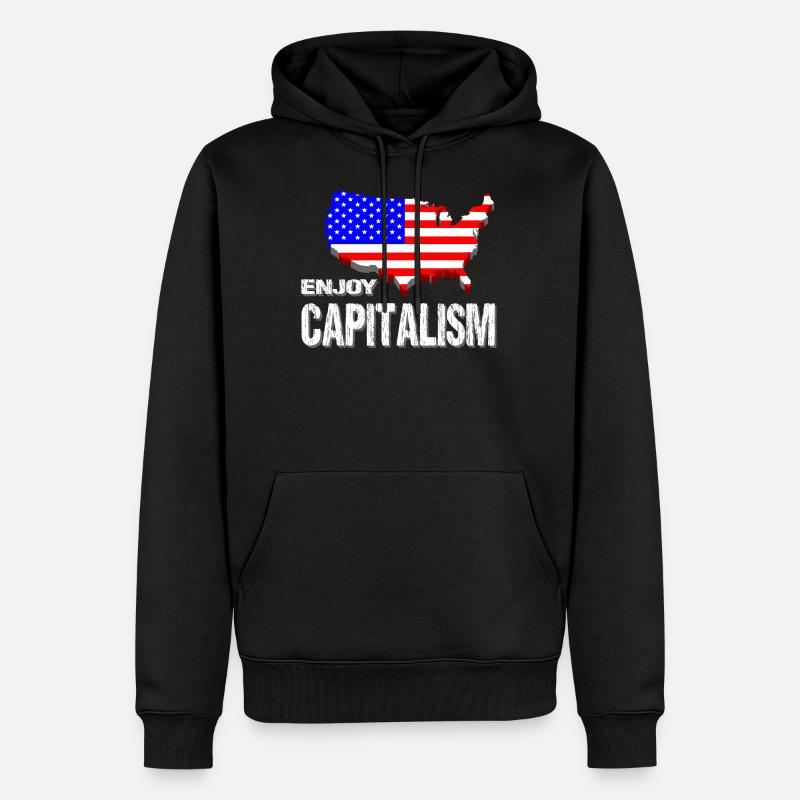 États Unis - Sweat à capuche Premium bio Homme - noir