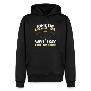 Lustiger Bogenschütze Ziel Bogenschießen - Männer Premium Bio Hoodie - Schwarz - Vorne - Nico (187cm)