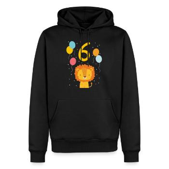 6. Geburtstag Geburtstagsshirt Löwe Sechster Geb - Männer Premium Bio Hoodie - Schwarz - Vorne - Nico (187cm)