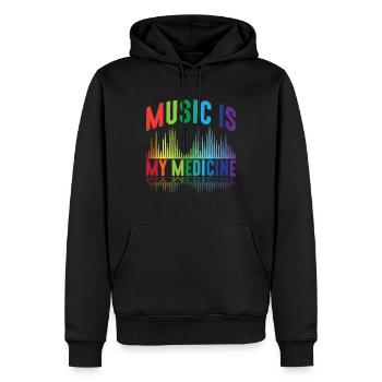 Musik ist meine Medizin DJ Musikproduzent Musiker - Männer Premium Bio Hoodie - Schwarz - Vorne - Nico (187cm)