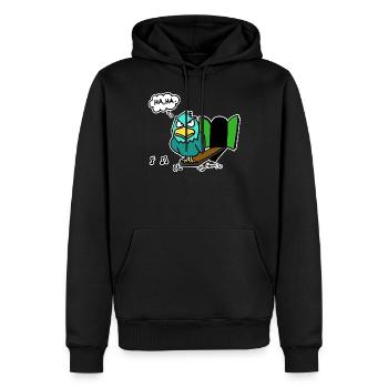 Coucou horloge coucou horloge forêt noire bande dessinée drôle - Sweat à capuche Premium bio Homme - noir - Devant - Nico (187cm)