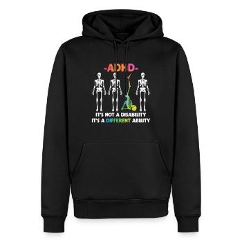 ADHD No disability special abilities - Men’s Premium Organic Hoodie - black - Front - Nico (187cm)