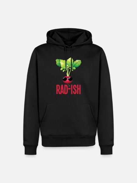 Lustiges Radieschen mit Sonnenbrille Gartenarbeit - Männer Premium Bio Hoodie - Schwarz
