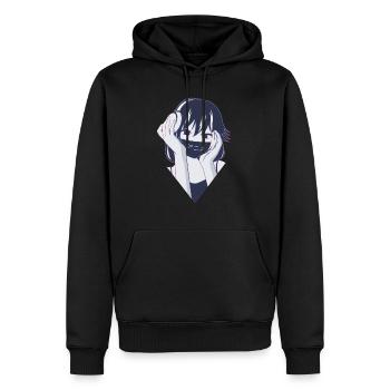 Retro Anime - Männer Premium Bio Hoodie - Schwarz - Vorne - Nico (187cm)