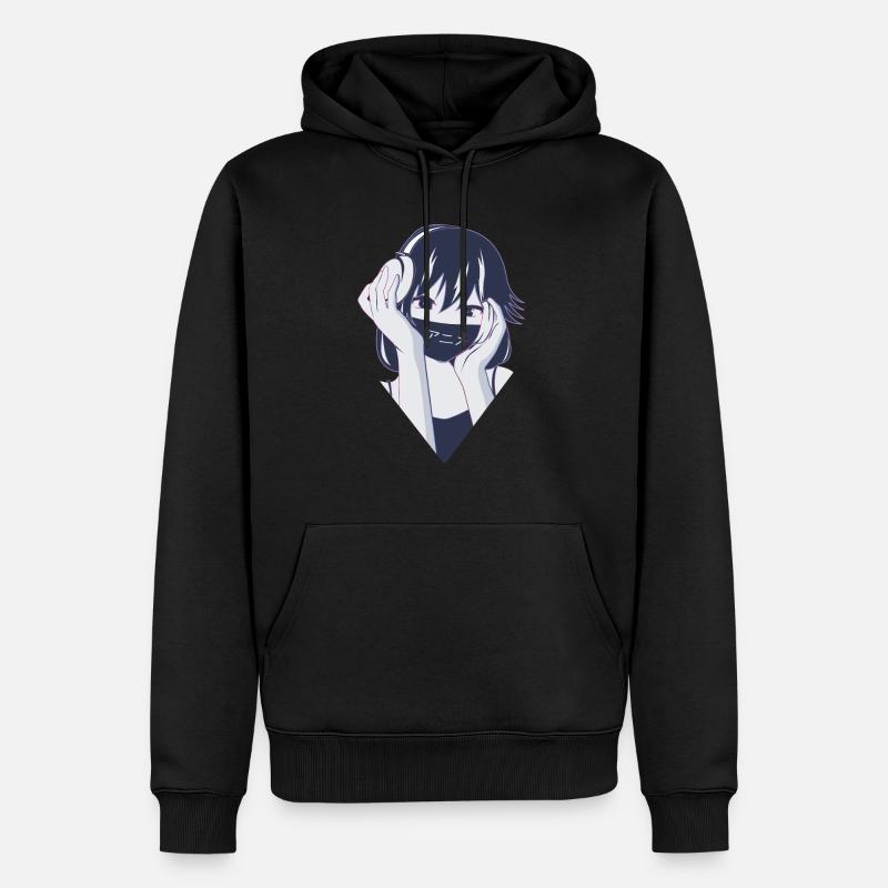 Retro Anime - Männer Premium Bio Hoodie - Schwarz