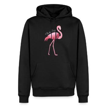 Flamingo - Sweat à capuche Premium bio Homme - noir - Devant - Nico (187cm)