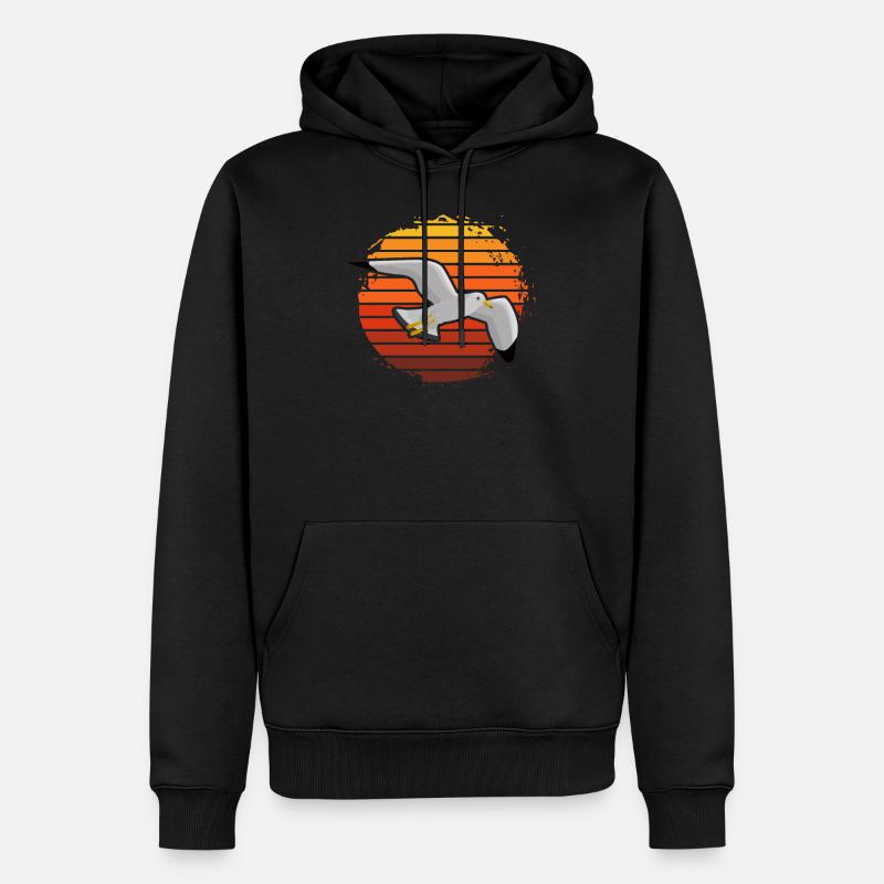 Möwe Wasservogel Shirt Geschenkidee - Männer Premium Bio Hoodie - Schwarz