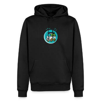 Van life - Sweat à capuche Premium bio Homme - noir - Devant - Nico (187cm)