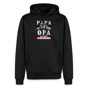 Papa Opa Werdender Opa - Männer Premium Bio Hoodie - Schwarz - Vorne - Nico (187cm)