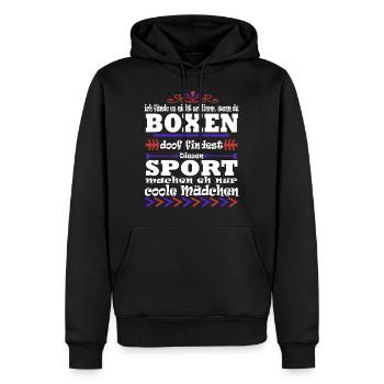 Boxen Mädchensport Hobby Geschenk Boxhandschuhe - Männer Premium Bio Hoodie - Schwarz - Vorne - Nico (187cm)