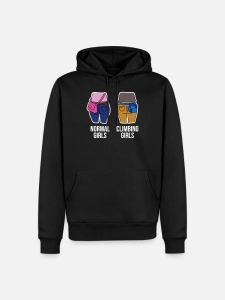 Klettern Bouldern Climbing Girl - Männer Premium Bio Hoodie - Schwarz