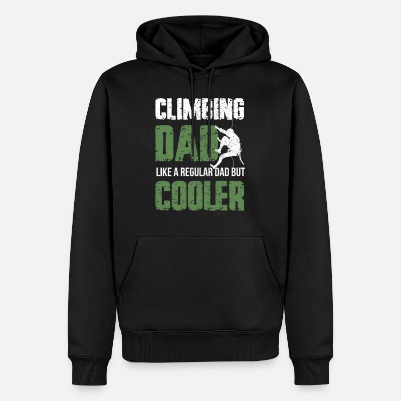 Grimpe papa Bouldern Climbing Papa - Sweat à capuche Premium bio Homme - noir