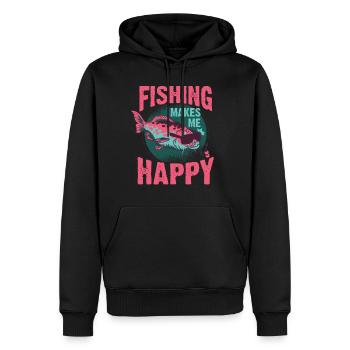 Passe-temps de pêche au poisson - Sweat à capuche Premium bio Homme - noir - Devant - Nico (187cm)