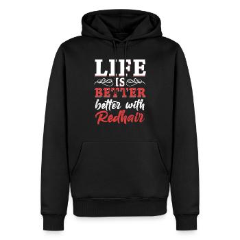 La vie est meilleure avec les rousses rousses aux cheveux roux - Sweat à capuche Premium bio Homme - noir - Devant - Nico (187cm)