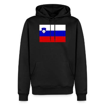 Drapeau Slovénie drapeau slovène - Sweat à capuche Premium bio Homme - noir - Devant - Nico (187cm)