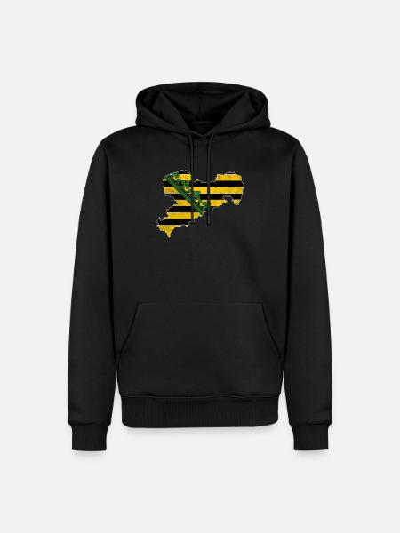 Saxony map logo motif - Men’s Premium Organic Hoodie - black