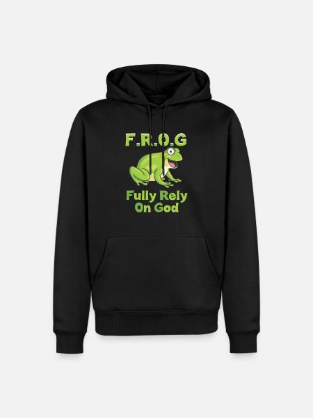 Frog catch god faith christian love - Men’s Premium Organic Hoodie - black