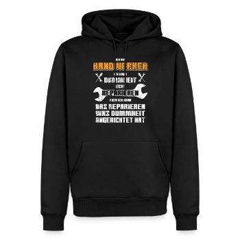 Handwerker lustiger vintage Spruch - Männer Premium Bio Hoodie - Schwarz - Vorne - Nico (187cm)
