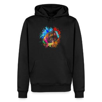Colorful american football splash design - Men’s Premium Organic Hoodie - black - Front - Nico (187cm)