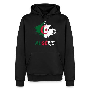Algérie fierté drapeau algérie cadeau - Sweat à capuche Premium bio Homme - noir - Devant - Nico (187cm)