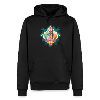 Ukulele Musik Hawaii Tropischer Feiertag Aloha - Männer Premium Bio Hoodie - Schwarz - Vorne - Nico (187cm)
