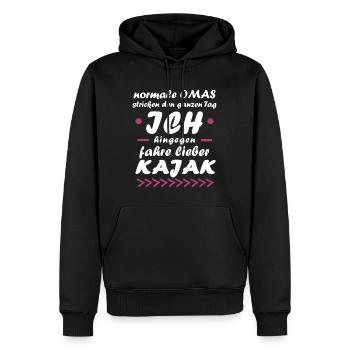 Kajak Sport Kanu Paddel Oma Geburtstags Geschenk - Männer Premium Bio Hoodie - Schwarz - Vorne - Nico (187cm)