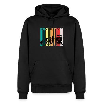 Évolution du cadeau du conducteur de train - Sweat à capuche Premium bio Homme - noir - Devant - Nico (187cm)
