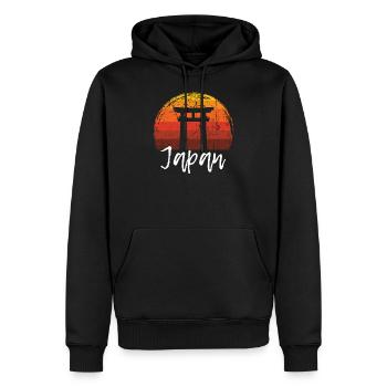 Japan - Männer Premium Bio Hoodie - Schwarz - Vorne - Nico (187cm)