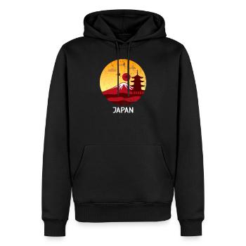 Japan - Männer Premium Bio Hoodie - Schwarz - Vorne - Nico (187cm)