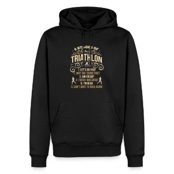 Triathlon saying crazy triathlete athlete - Men’s Premium Organic Hoodie - black - Front - Nico (187cm)
