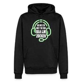 Gaming Gamer Funny Saying Gift - Sweat à capuche Premium bio Homme - noir - Devant - Nico (187cm)