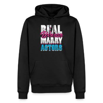 Real Woman Marry Acteur Acteurs Épouse Actrice - Sweat à capuche Premium bio Homme - noir - Devant - Nico (187cm)